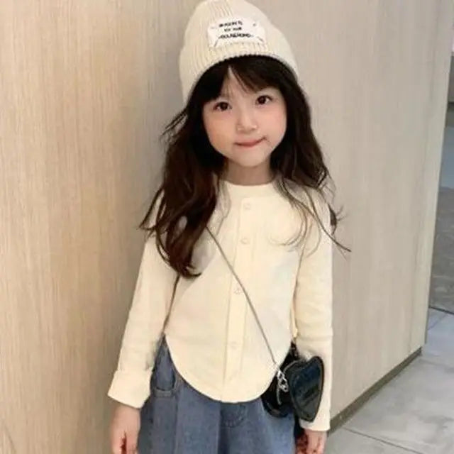 Kids Clothes Autumn Girls Sets Girls Baby Clothes Korean Style Bottoming Shirts Casual Jeans Girls Wide Leg Pants Girls Tops