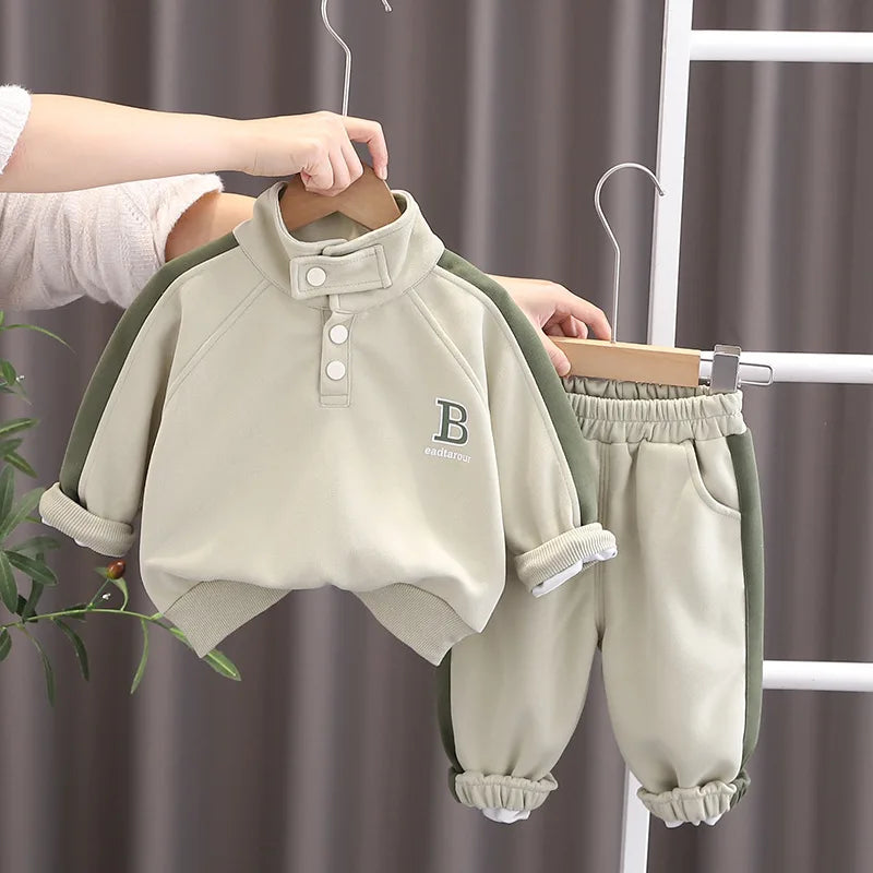 Boys Spring Collection 2025 New Kid Girls Sportswear Handsome Spring Autumn Children Korean Edition Coat Simple High Collar