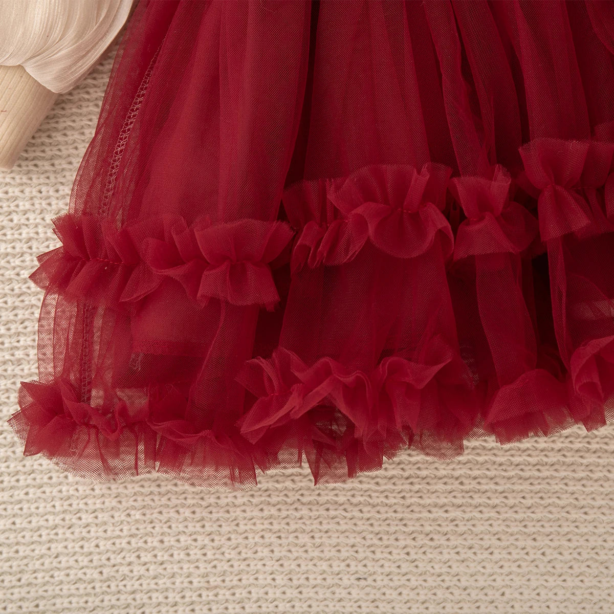 Autumn And Winter New Christmas Baby Girl Dress With Sweet Bow Imitation, Party Children'S Clothing (6 Months To 3 Years Old)