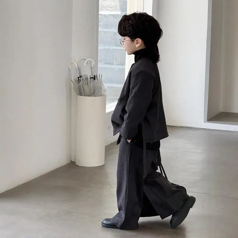 2025 Autumn New Boys' Korean Style Blazer Sets Flower Boy Runway Show Costume Formal Occasion Attire