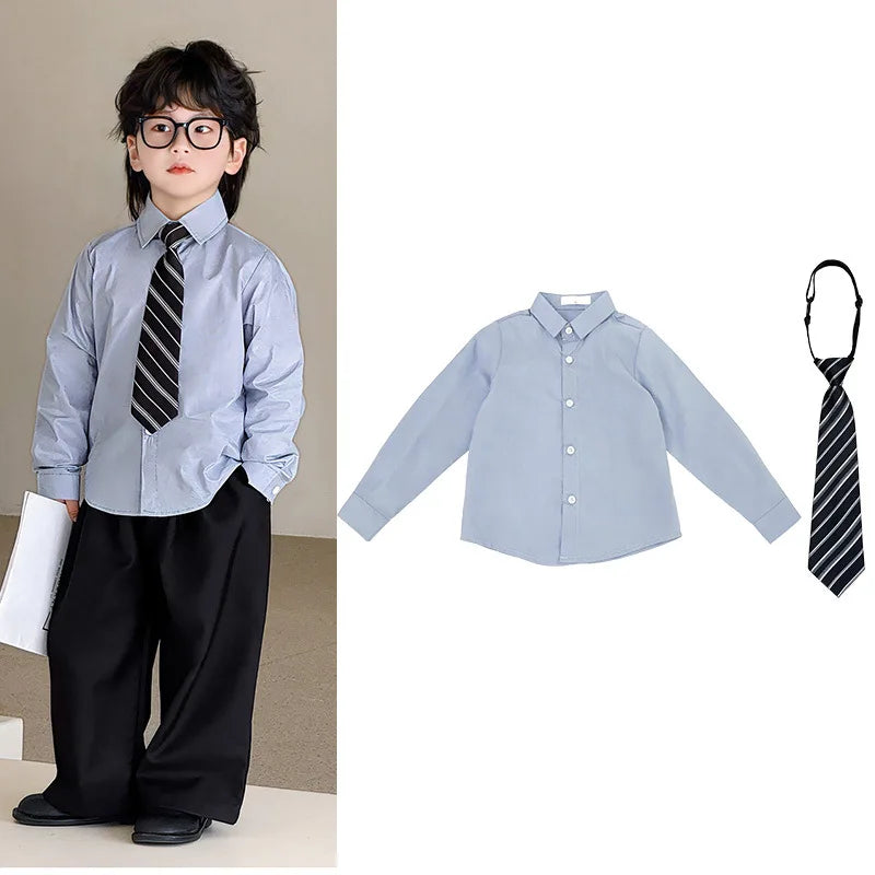 2025 Autumn Kids Suit Boys Loose Blazer Formal Wear Stylish Wedding Flower Girl Speech Set Elegant School Children's Clothes