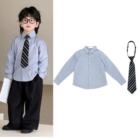 2025 Autumn Kids Suit Boys Loose Blazer Formal Wear Stylish Wedding Flower Girl Speech Set Elegant School Children's Clothes