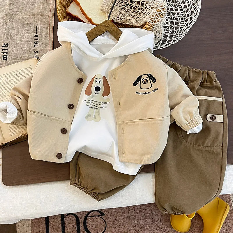 New Autumn Baby Clothes Set  Toddler Girls Clothing Infant Costume Kids Tracksuits Children Boys Jacket Hoodie Pants 3Pcs/Sets
