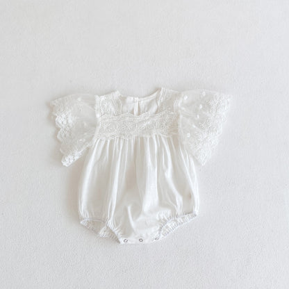 baby clothes babies' cotton short-sleeved triangle clothes climbing clothes for baby girls summer romper lace infant outfit