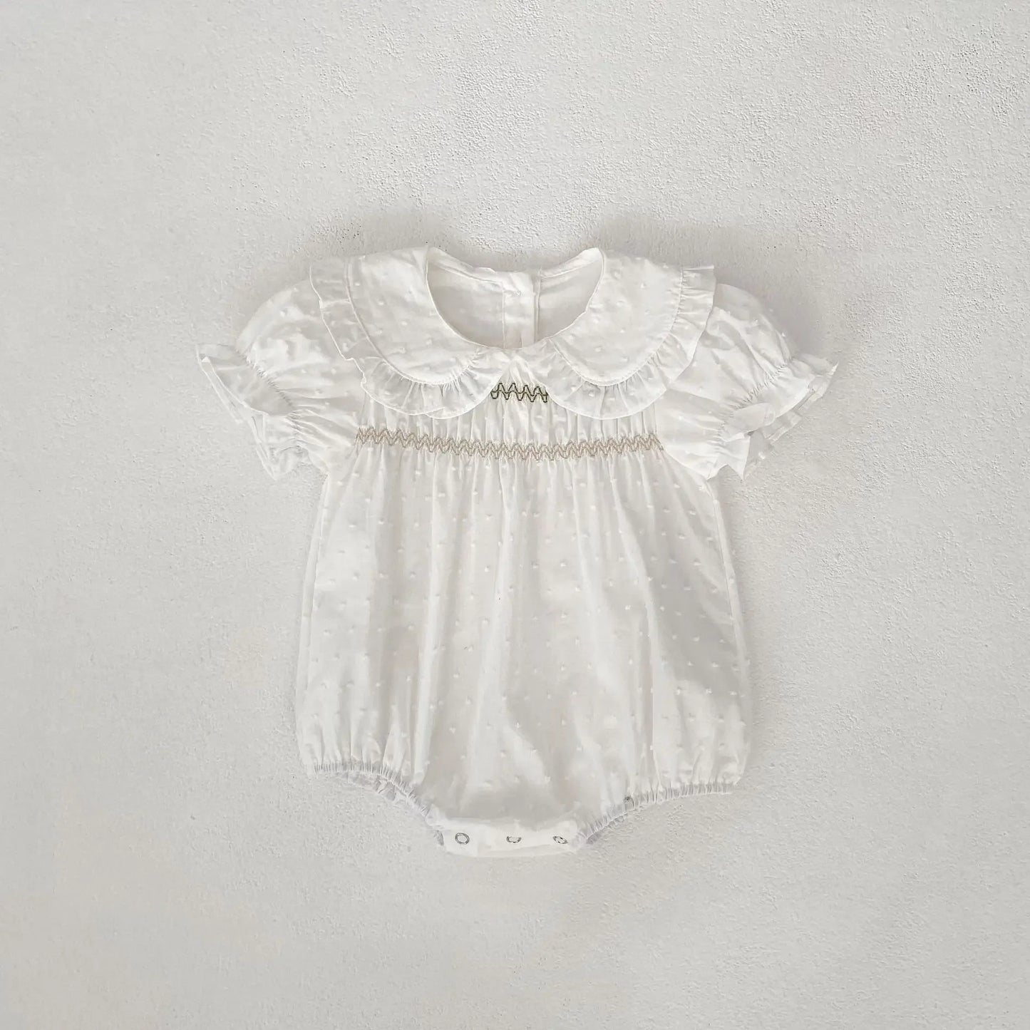 Baby Clothes 2025 Summer Baby 100% Cotton Bun Fart Clothes Female Baby Bubble Sleeves Scissor Flower Ha Clothe Jumpsuit