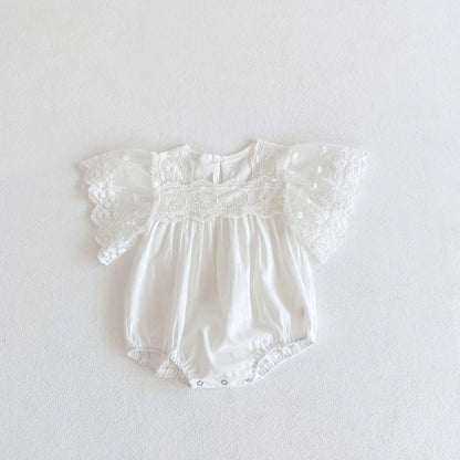 baby clothes babies' cotton short-sleeved triangle clothes climbing clothes for baby girls summer romper lace infant outfit
