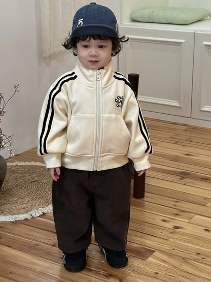 Baby Boys Zipper Jacket Infant Girls Casual Thick Cardigan Toddler Clothes 2025 Autumn New Children Long Sleeve Coat Fashion