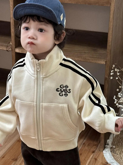 Baby Boys Zipper Jacket Infant Girls Casual Thick Cardigan Toddler Clothes 2025 Autumn New Children Long Sleeve Coat Fashion
