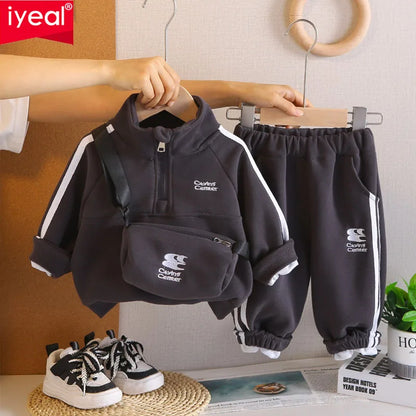 IYEAL Boys' Long Sleeved Sweatshirt  Set 2025 Autumn New Sweatshirt  Casual Sports Two-Piece Set 1-5 Year Old Boys' Clothes