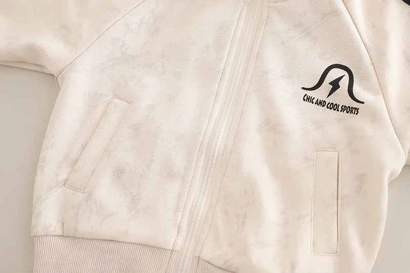 Korean Fashion Kids Boys Sportswear 2025 Spring Autumn Solid Color Long Sleeve Jackets Tops and Pants Baby Boy Infant Clothes