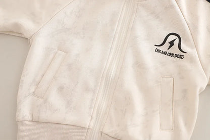 Korean Fashion Kids Boys Sportswear 2025 Spring Autumn Solid Color Long Sleeve Jackets Tops and Pants Baby Boy Infant Clothes