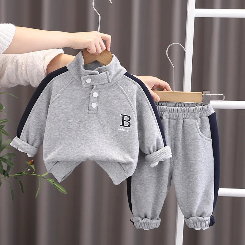 Boys Spring Collection 2025 New Kid Girls Sportswear Handsome Spring Autumn Children Korean Edition Coat Simple High Collar