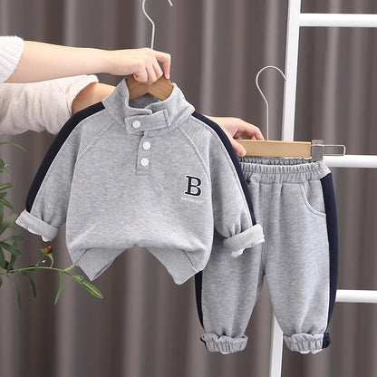 Boys Spring Collection 2025 New Kid Girls Sportswear Handsome Spring Autumn Children Korean Edition Coat Simple High Collar