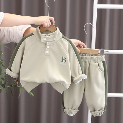 Boys Spring Collection 2025 New Kid Girls Sportswear Handsome Spring Autumn Children Korean Edition Coat Simple High Collar