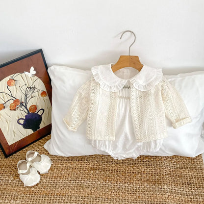 Baby Clothes 2025 Summer Baby 100% Cotton Bun Fart Clothes Female Baby Bubble Sleeves Scissor Flower Ha Clothe Jumpsuit