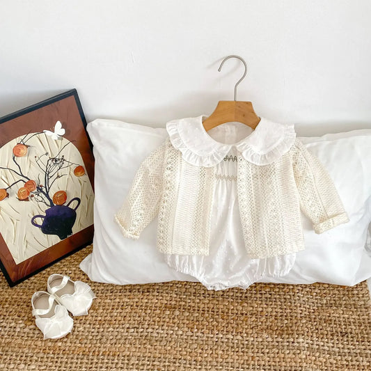 Baby Clothes 2025 Summer Baby 100% Cotton Bun Fart Clothes Female Baby Bubble Sleeves Scissor Flower Ha Clothe Jumpsuit