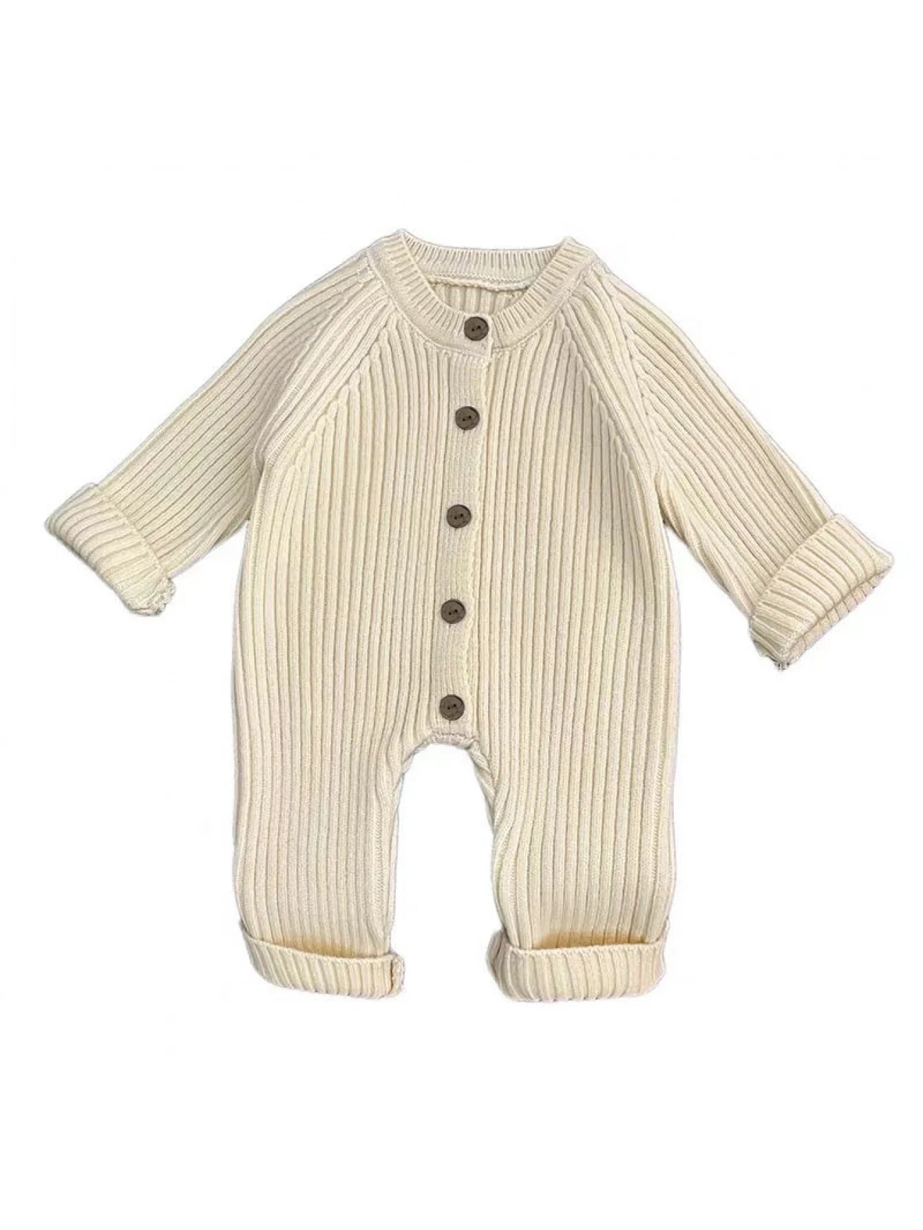 Baby Crawling Clothes, Versatile Newborn Clothes for Boys and Girls, Spring and Autumn Knitted Stylish Romper, Solid Color Jumpsuit